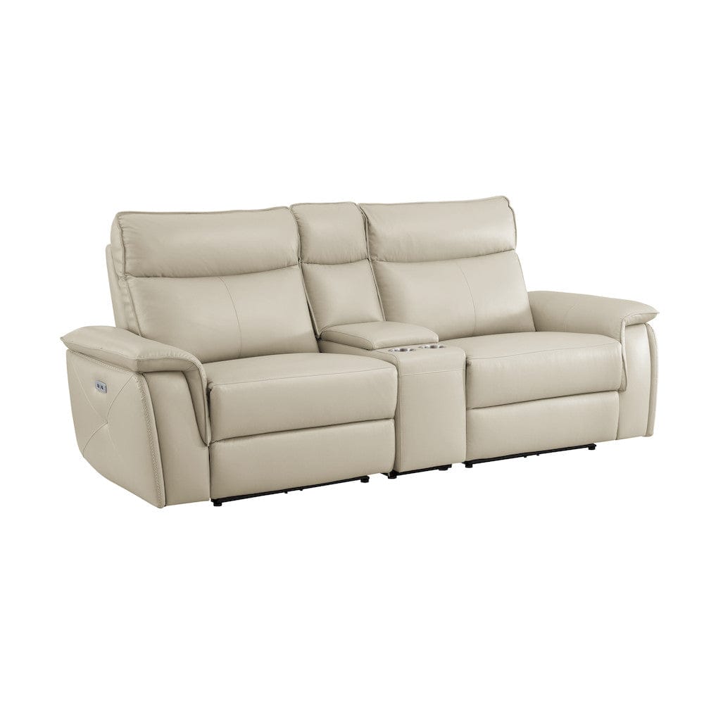 Homelegance  - Maroni Power Double Reclining Love Seat W/ Center Console and Power Headrests in Taupe - 8259RFTP-2CNPWHx  view 2