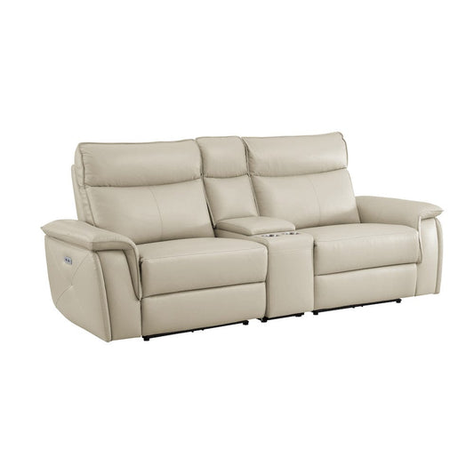 Homelegance  - Maroni Power Double Reclining Love Seat W/ Center Console and Power Headrests in Taupe - 8259RFTP-2CNPWHx  view 2