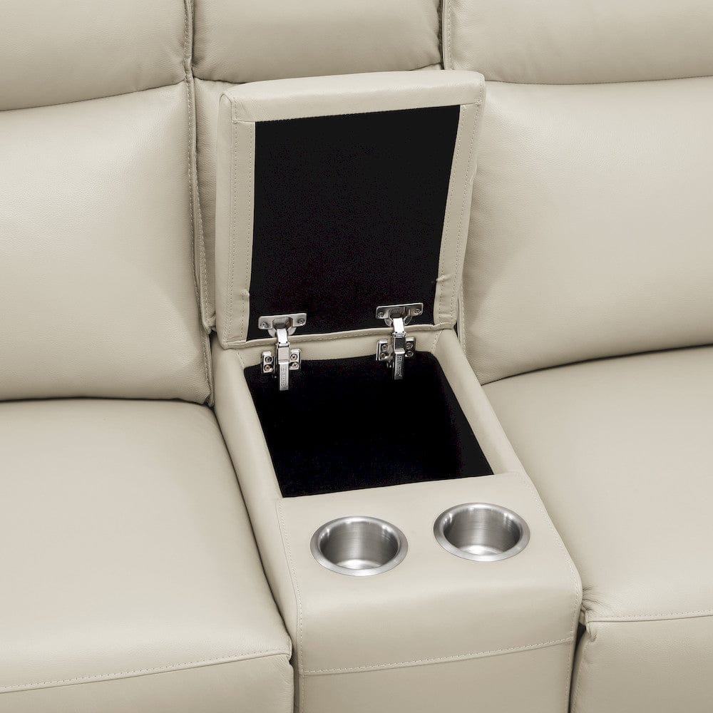 Homelegance  - Maroni Power Double Reclining Love Seat W/ Center Console and Power Headrests in Taupe - 8259RFTP-2CNPWHx  view 5