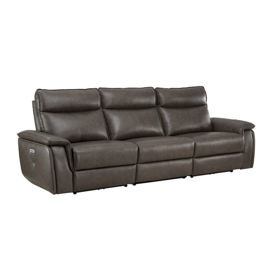 Homelegance  - Maroni Power Double Reclining Sofa W/ Power Headrests in Dark brown - 8259RFDB-3PWHx  view 1