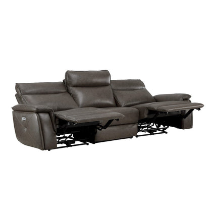 Homelegance  - Maroni Power Double Reclining Sofa W/ Power Headrests in Dark brown - 8259RFDB-3PWHx  view 2