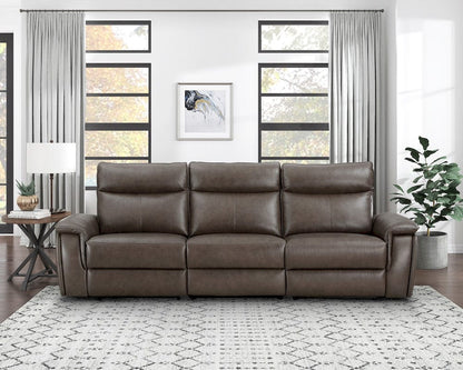 Homelegance  - Maroni Power Double Reclining Sofa W/ Power Headrests in Dark brown - 8259RFDB-3PWHx  view 3