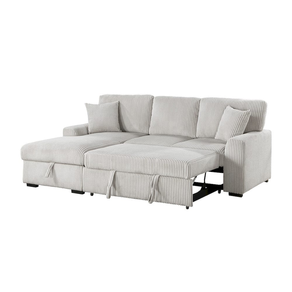 Homelegance  - Marsh 2-Piece Sectional W/ Pull-out Bed, Left Chaise and Hidden Storage in Gray - 9633MNBx2LC2R  view 1