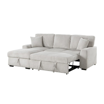 Homelegance  - Marsh 2-Piece Sectional W/ Pull-out Bed, Left Chaise and Hidden Storage in Gray - 9633MNBx2LC2R  view 1