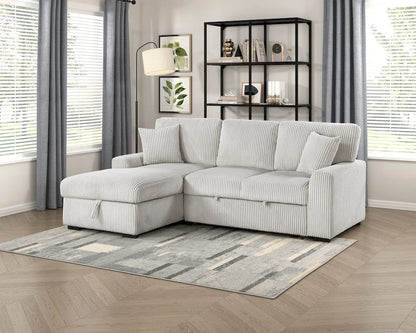 Homelegance  - Marsh 2-Piece Sectional W/ Pull-out Bed, Left Chaise and Hidden Storage in Gray - 9633MNBx2LC2R  view 3