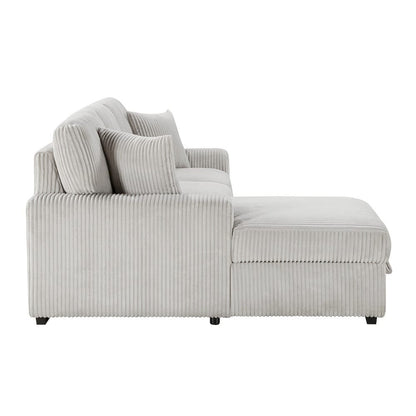 Homelegance  - Marsh 2-Piece Sectional W/ Pull-out Bed, Left Chaise and Hidden Storage in Gray - 9633MNBx2LC2R  view 7