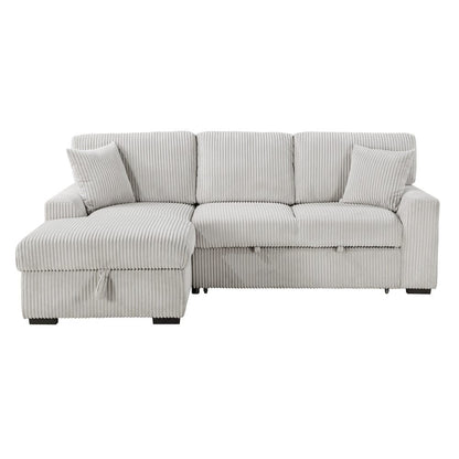 Homelegance  - Marsh 2-Piece Sectional W/ Pull-out Bed, Left Chaise and Hidden Storage in Gray - 9633MNBx2LC2R  view 8