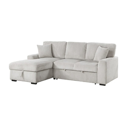 Homelegance  - Marsh 2-Piece Sectional W/ Pull-out Bed, Left Chaise and Hidden Storage in Gray - 9633MNBx2LC2R  view 9
