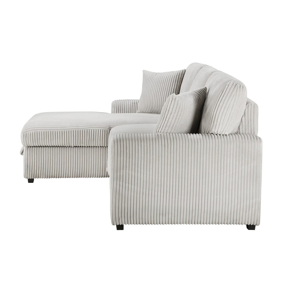 Homelegance  - Marsh 2-Piece Sectional W/ Pull-out Bed, Left Chaise and Hidden Storage in Gray - 9633MNBx2LC2R  view 10