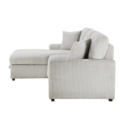 Homelegance  - Marsh 2-Piece Sectional W/ Pull-out Bed, Left Chaise and Hidden Storage in Gray - 9633MNBx2LC2R  view 10