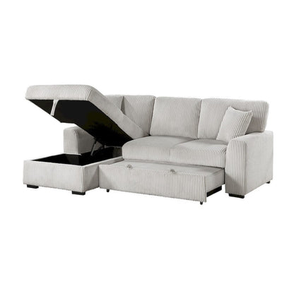 Homelegance  - Marsh 2-Piece Sectional W/ Pull-out Bed, Left Chaise and Hidden Storage in Gray - 9633MNBx2LC2R  view 12