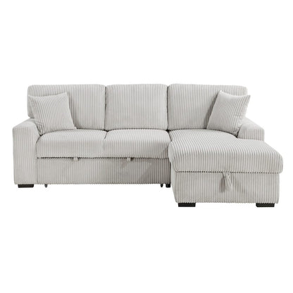 Homelegance  - Marsh 2-Piece Sectional W/ Pull-out Bed, Right Chaise and Hidden Storage in Gray - 9633MNBx22LRC  view 1
