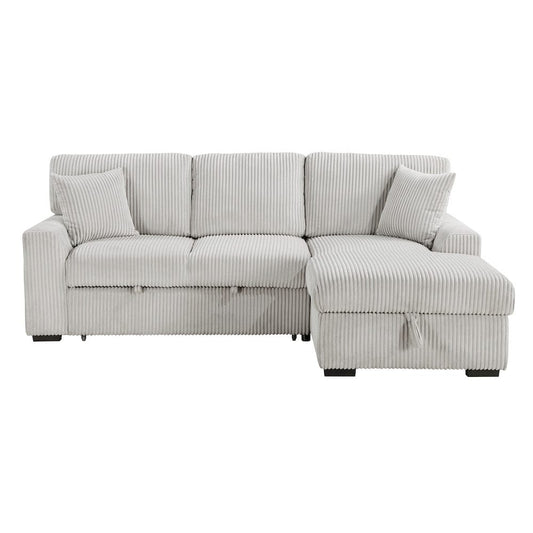 Homelegance  - Marsh 2-Piece Sectional W/ Pull-out Bed, Right Chaise and Hidden Storage in Gray - 9633MNBx22LRC  view 1