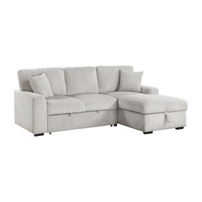 Homelegance  - Marsh 2-Piece Sectional W/ Pull-out Bed, Right Chaise and Hidden Storage in Gray - 9633MNBx22LRC  view 2