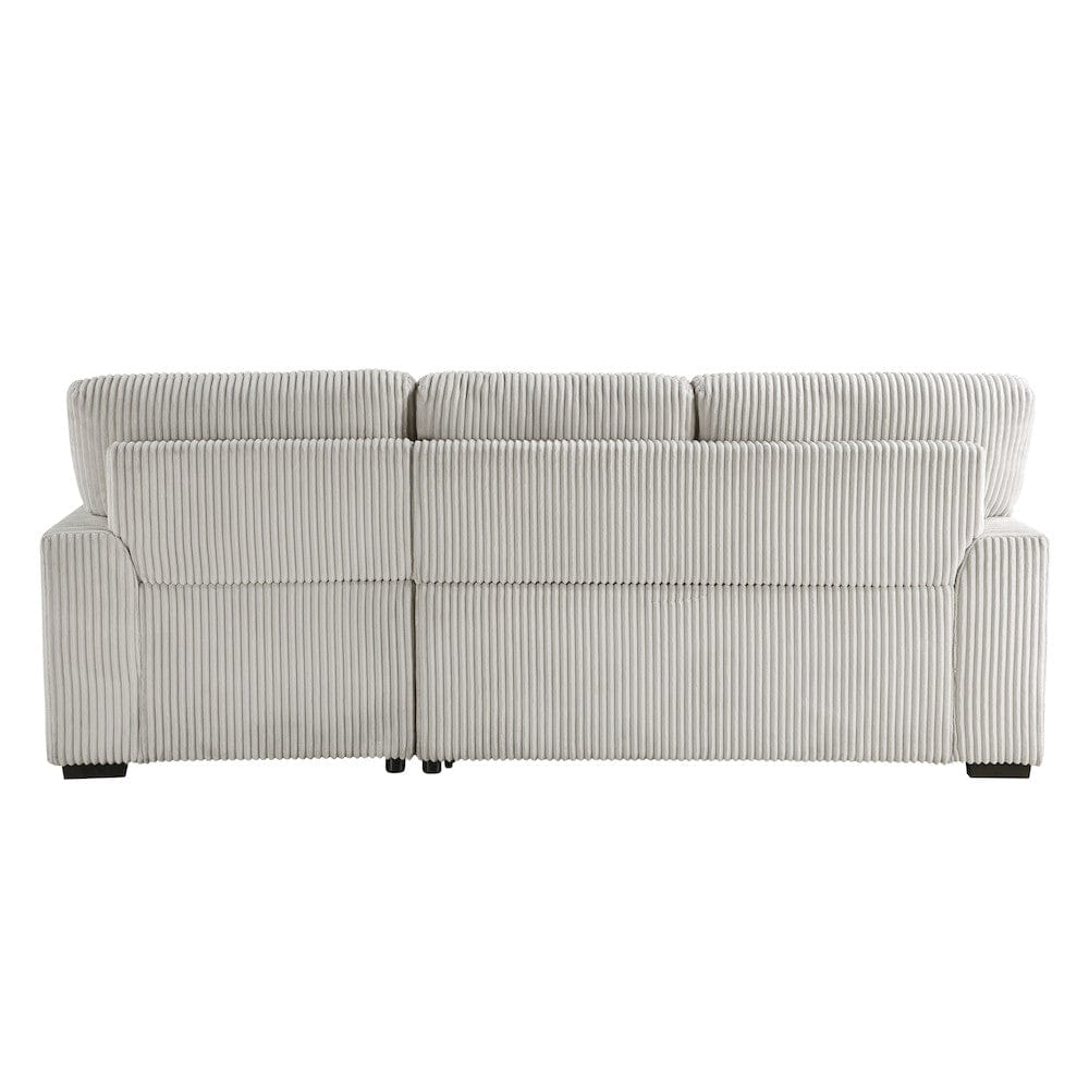 Homelegance  - Marsh 2-Piece Sectional W/ Pull-out Bed, Right Chaise and Hidden Storage in Gray - 9633MNBx22LRC  view 5