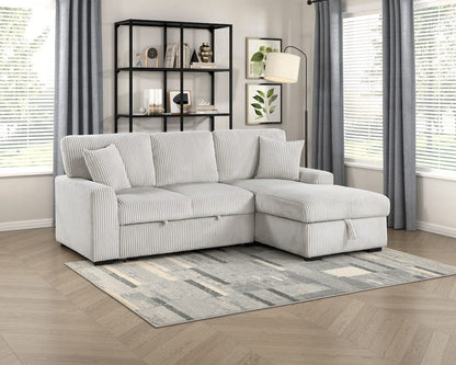 Homelegance  - Marsh 2-Piece Sectional W/ Pull-out Bed, Right Chaise and Hidden Storage in Gray - 9633MNBx22LRC  view 9