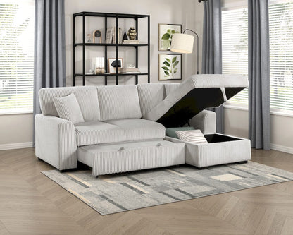 Homelegance  - Marsh 2-Piece Sectional W/ Pull-out Bed, Right Chaise and Hidden Storage in Gray - 9633MNBx22LRC  view 10