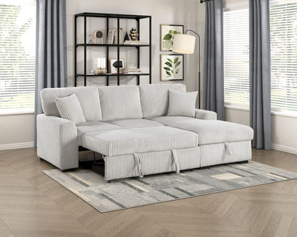 Homelegance  - Marsh 2-Piece Sectional W/ Pull-out Bed, Right Chaise and Hidden Storage in Gray - 9633MNBx22LRC  view 11