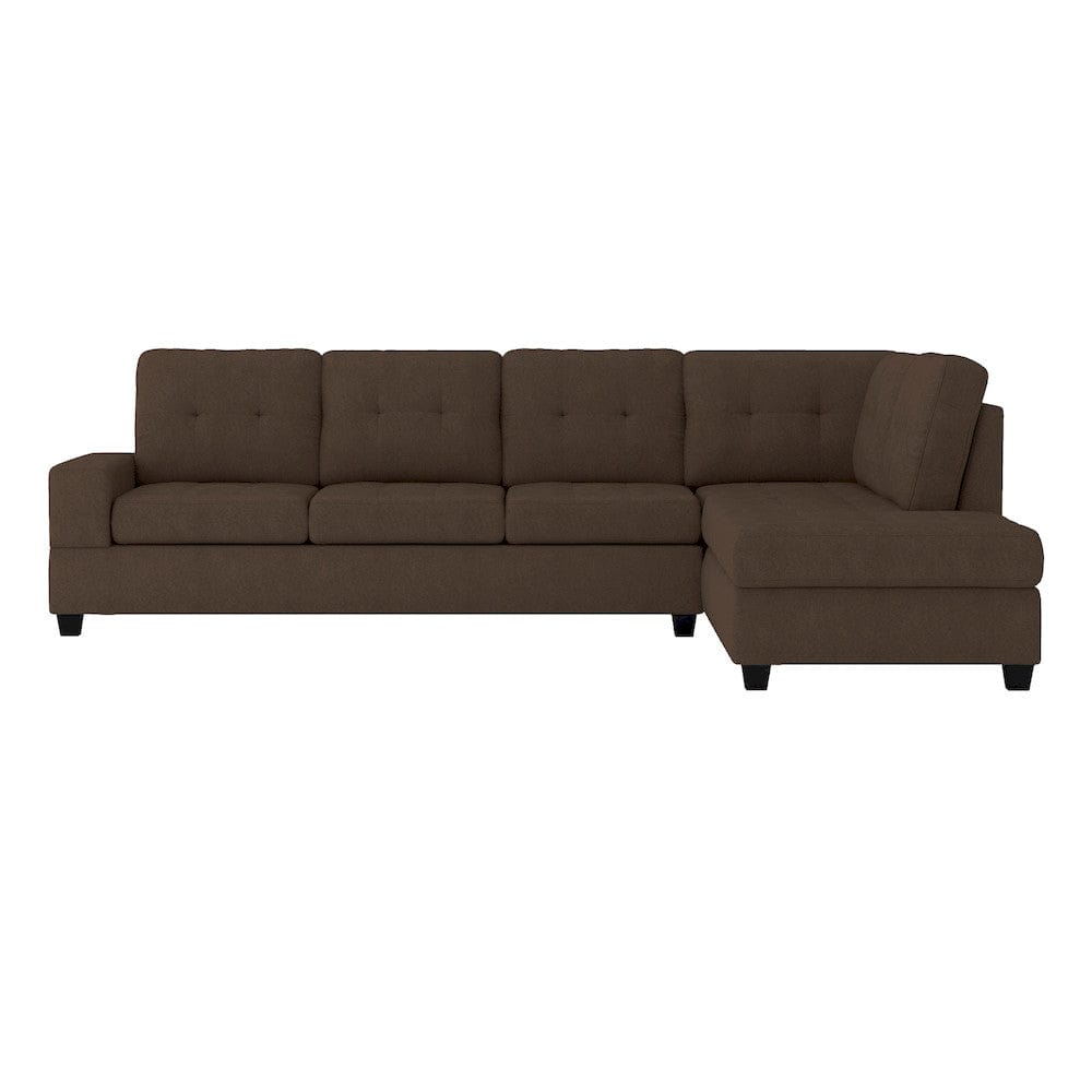 Homelegance  - Maston 2-Piece Reversible Sectional W/ Drop-Down Cup Holders in Chocolate - 9507CHCxSC  view 6