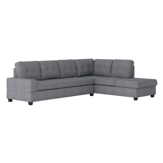 Homelegance  - Maston 2-Piece Reversible Sectional W/ Drop-Down Cup Holders in Dark gray - 9507DGYxSC  view 1