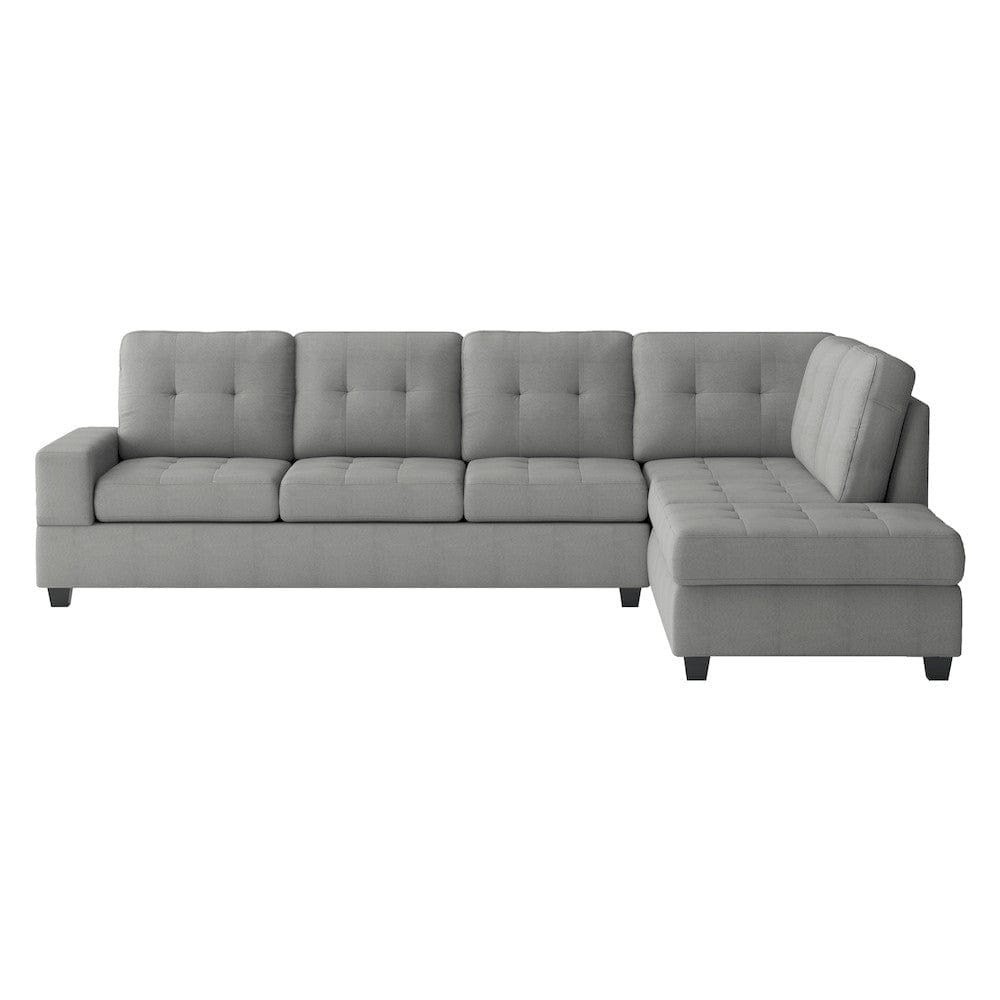 Homelegance  - Maston 2-Piece Reversible Sectional W/ Drop-Down Cup Holders in Gray - 9507GRYxSC  view 1