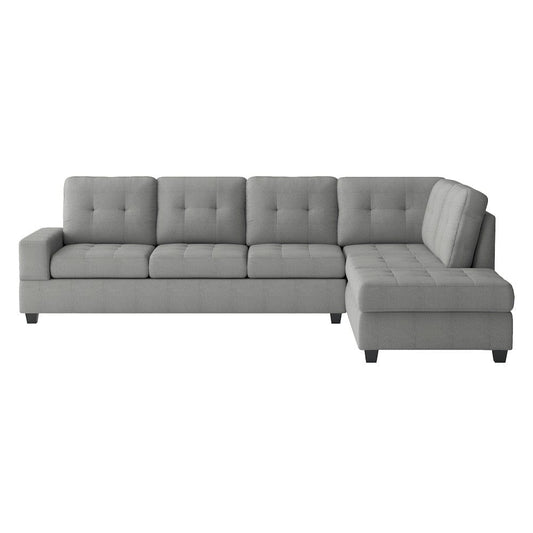 Homelegance  - Maston 2-Piece Reversible Sectional W/ Drop-Down Cup Holders in Gray - 9507GRYxSC  view 1