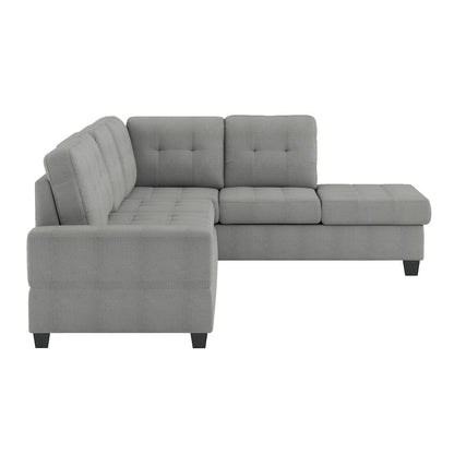 Homelegance  - Maston 2-Piece Reversible Sectional W/ Drop-Down Cup Holders in Gray - 9507GRYxSC  view 3