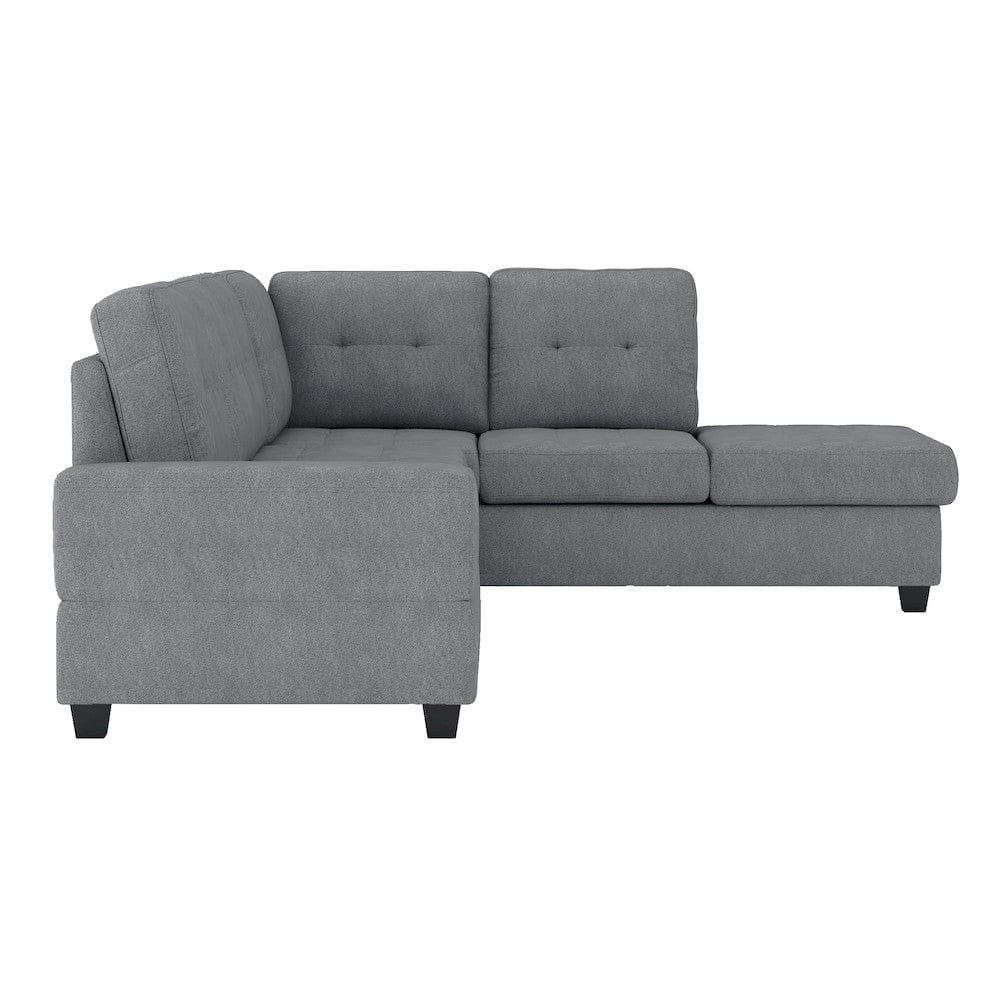 Homelegance  - Maston 3-Piece Reversible Sectional W/ Drop-Down Cup Holders and Storage Ottoman - 9507DGYx3OT  view 4