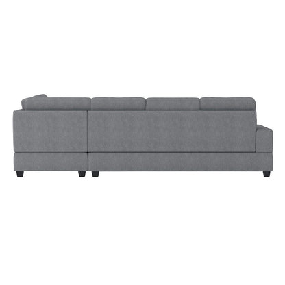 Homelegance  - Maston 3-Piece Reversible Sectional W/ Drop-Down Cup Holders and Storage Ottoman - 9507DGYx3OT  view 5