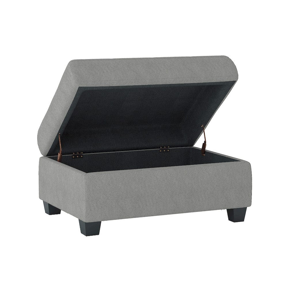 Homelegance  - Maston 3-Piece Reversible Sectional W/ Drop-Down Cup Holders and Storage Ottoman - 9507GRYx3OT  view 3