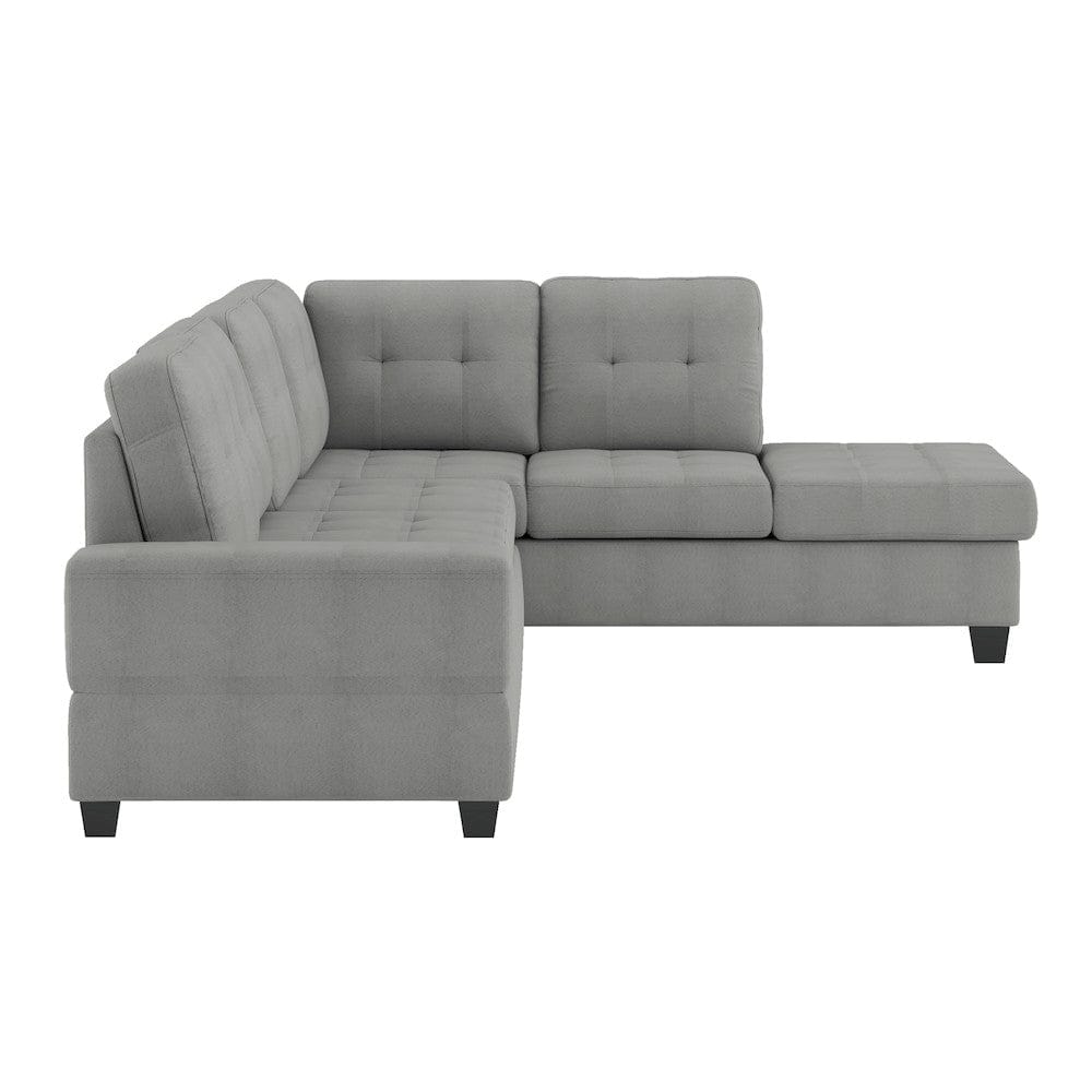 Homelegance  - Maston 3-Piece Reversible Sectional W/ Drop-Down Cup Holders and Storage Ottoman - 9507GRYx3OT  view 6