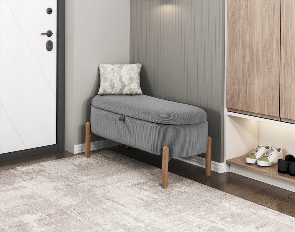 Homelegance  - Mavis Lift Top Storage Bench in Gray - 4797GY  view 6