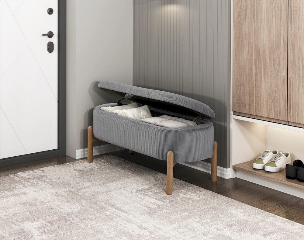 Homelegance  - Mavis Lift Top Storage Bench in Gray - 4797GY  view 7
