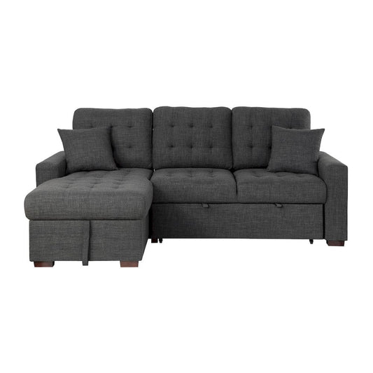 Homelegance  - McCafferty 2-Piece Sectional W/ Pull-out Bed and Left Chaise W/ Hidden Storage in Dark gray - 9916DGx2LCRL  view 1