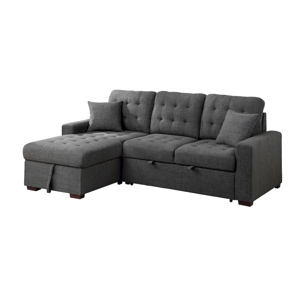 Homelegance  - McCafferty 2-Piece Sectional W/ Pull-out Bed and Left Chaise W/ Hidden Storage in Dark gray - 9916DGx2LCRL  view 2