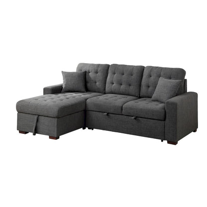 Homelegance  - McCafferty 2-Piece Sectional W/ Pull-out Bed and Left Chaise W/ Hidden Storage in Dark gray - 9916DGx2LCRL  view 2