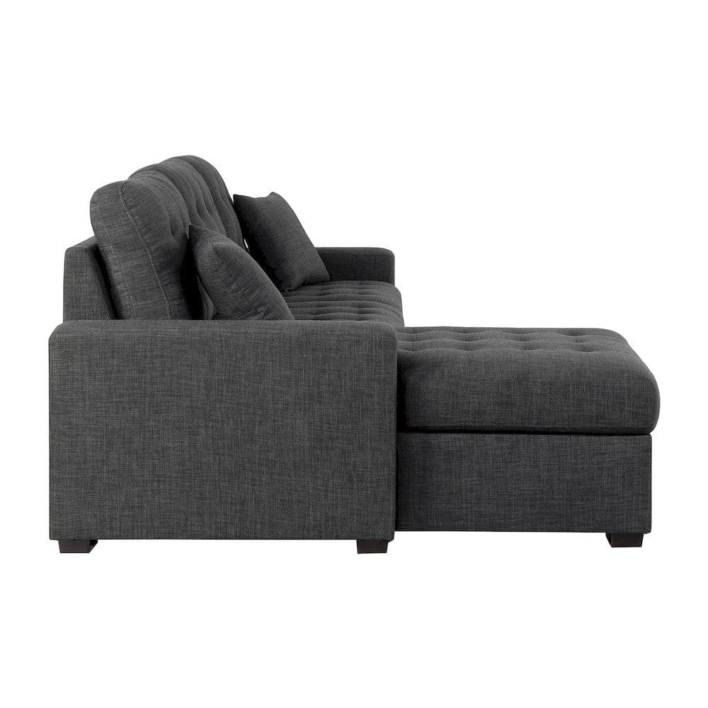 Homelegance  - McCafferty 2-Piece Sectional W/ Pull-out Bed and Left Chaise W/ Hidden Storage in Dark gray - 9916DGx2LCRL  view 3