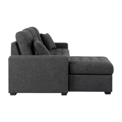 Homelegance  - McCafferty 2-Piece Sectional W/ Pull-out Bed and Left Chaise W/ Hidden Storage in Dark gray - 9916DGx2LCRL  view 3