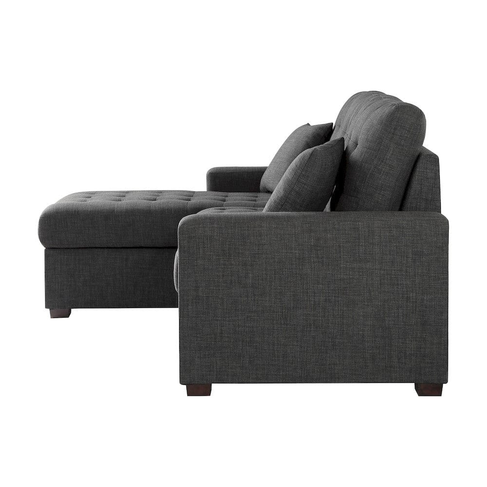 Homelegance  - McCafferty 2-Piece Sectional W/ Pull-out Bed and Left Chaise W/ Hidden Storage in Dark gray - 9916DGx2LCRL  view 4
