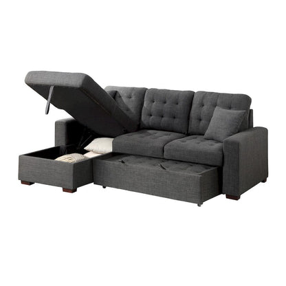 Homelegance  - McCafferty 2-Piece Sectional W/ Pull-out Bed and Left Chaise W/ Hidden Storage in Dark gray - 9916DGx2LCRL  view 7