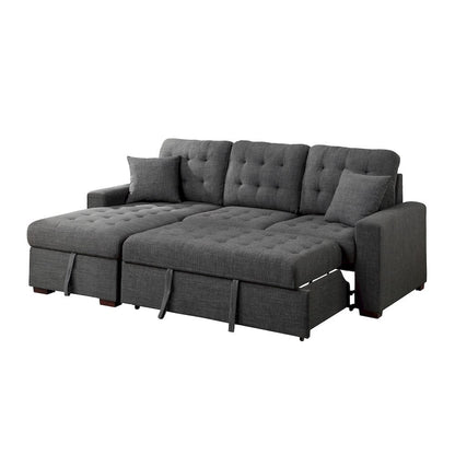 Homelegance  - McCafferty 2-Piece Sectional W/ Pull-out Bed and Left Chaise W/ Hidden Storage in Dark gray - 9916DGx2LCRL  view 8
