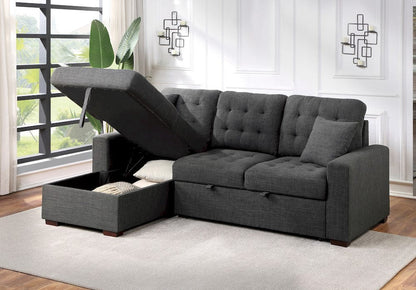 Homelegance  - McCafferty 2-Piece Sectional W/ Pull-out Bed and Left Chaise W/ Hidden Storage in Dark gray - 9916DGx2LCRL  view 10
