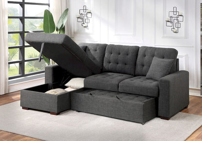 Homelegance  - McCafferty 2-Piece Sectional W/ Pull-out Bed and Left Chaise W/ Hidden Storage in Dark gray - 9916DGx2LCRL  view 11