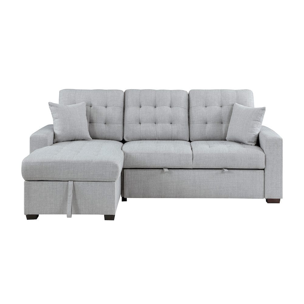 Homelegance  - McCafferty 2-Piece Sectional W/ Pull-out Bed and Left Chaise W/ Hidden Storage in Gray - 9916GYx2LCRL  view 1