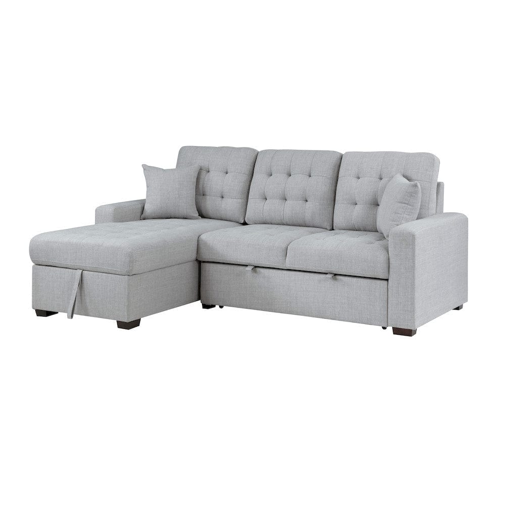 Homelegance  - McCafferty 2-Piece Sectional W/ Pull-out Bed and Left Chaise W/ Hidden Storage in Gray - 9916GYx2LCRL  view 5