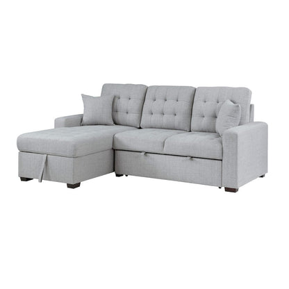Homelegance  - McCafferty 2-Piece Sectional W/ Pull-out Bed and Left Chaise W/ Hidden Storage in Gray - 9916GYx2LCRL  view 5