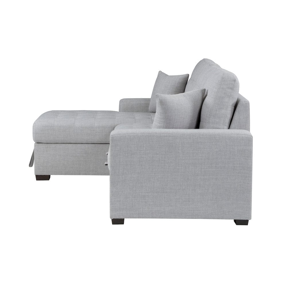 Homelegance  - McCafferty 2-Piece Sectional W/ Pull-out Bed and Left Chaise W/ Hidden Storage in Gray - 9916GYx2LCRL  view 7