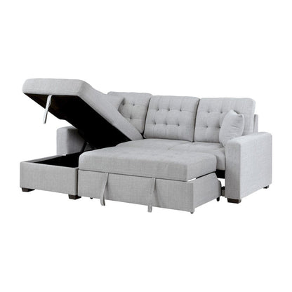 Homelegance  - McCafferty 2-Piece Sectional W/ Pull-out Bed and Left Chaise W/ Hidden Storage in Gray - 9916GYx2LCRL  view 10