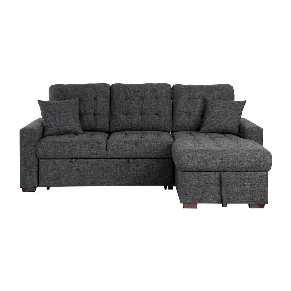 Homelegance  - McCafferty 2-Piece Sectional W/ Pull-out Bed and Right Chaise W/ Hidden Storage in Dark gray - 9916DGxSC  view 1