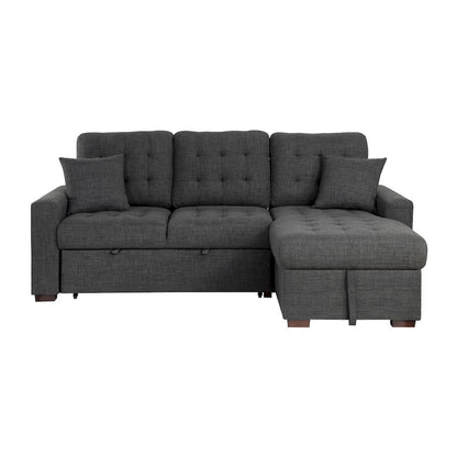 Homelegance  - McCafferty 2-Piece Sectional W/ Pull-out Bed and Right Chaise W/ Hidden Storage in Dark gray - 9916DGxSC  view 1